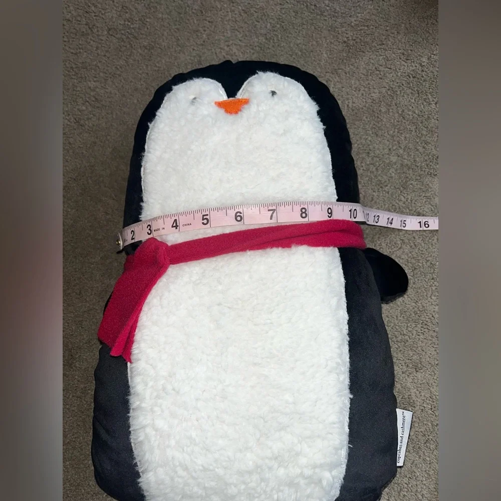 Cupcakes and Cashmere Holiday Penguin Plush Decor Pillow